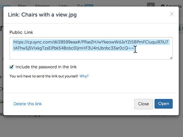 Copy secure link code